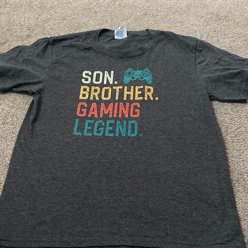 Port Authority Kids Gaming Tee - Gray with Multicolor Print